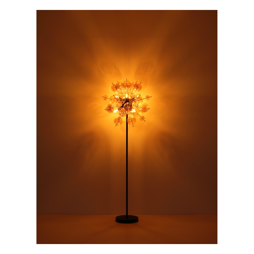 Globo - Lampa podłogowa 6xE14/25W/230V brązowy/dymny