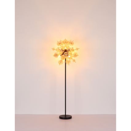Globo - Lampa podłogowa 6xE14/25W/230V brązowy/dymny