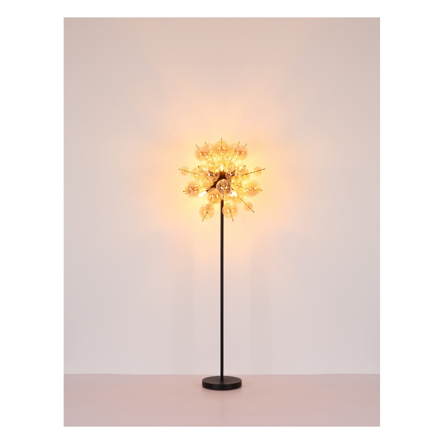 Globo - Lampa podłogowa 6xE14/25W/230V brązowy/dymny