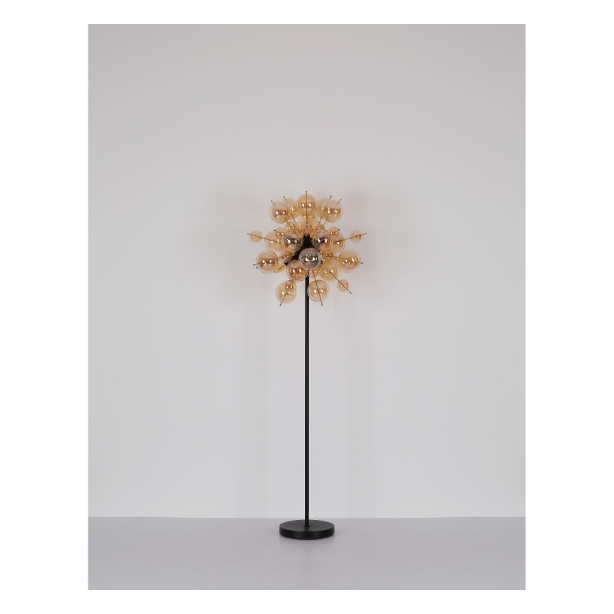 Globo - Lampa podłogowa 6xE14/25W/230V brązowy/dymny