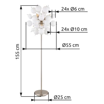 Globo - Lampa podłogowa 6xE14/25W/230V biały