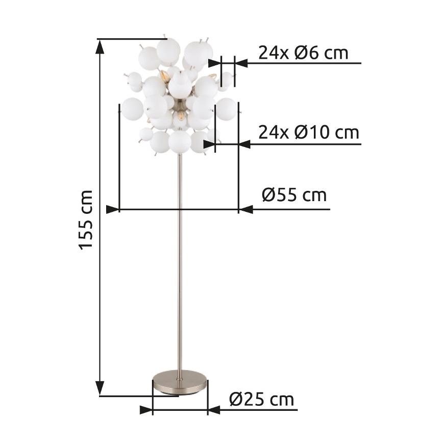Globo - Lampa podłogowa 6xE14/25W/230V biały