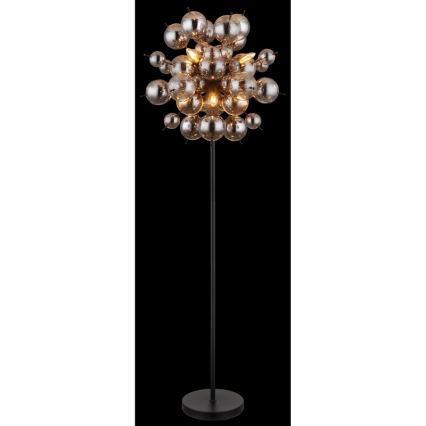 Globo - Lampa podłogowa 6xE14/25W/230V czarny/dymny