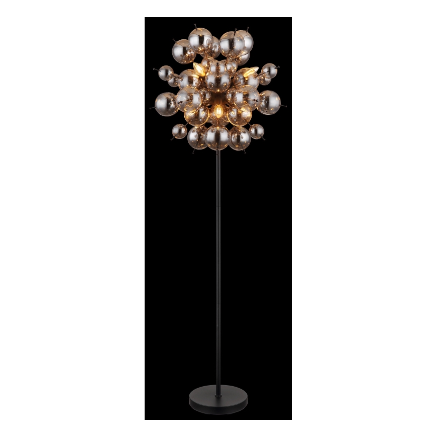 Globo - Lampa podłogowa 6xE14/25W/230V czarny/dymny