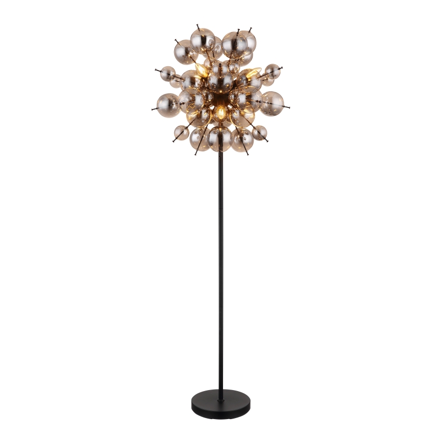 Globo - Lampa podłogowa 6xE14/25W/230V czarny/dymny