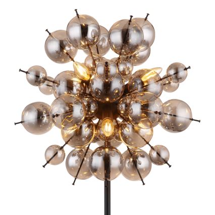 Globo - Lampa podłogowa 6xE14/25W/230V czarny/dymny