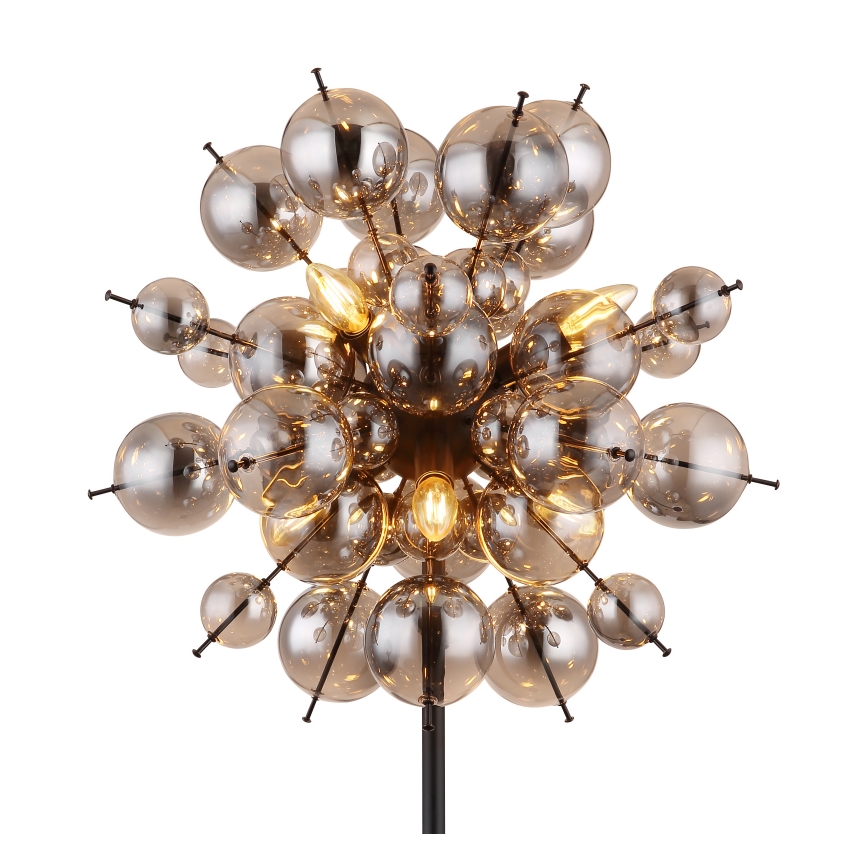 Globo - Lampa podłogowa 6xE14/25W/230V czarny/dymny