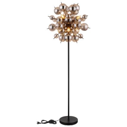 Globo - Lampa podłogowa 6xE14/25W/230V czarny/dymny