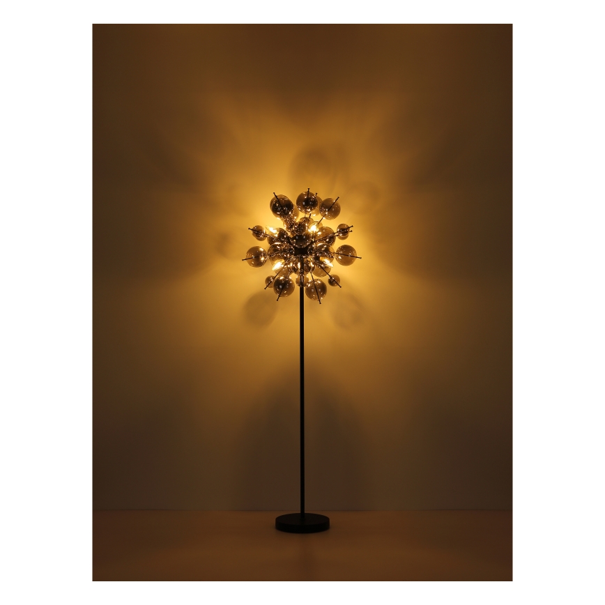 Globo - Lampa podłogowa 6xE14/25W/230V czarny/dymny