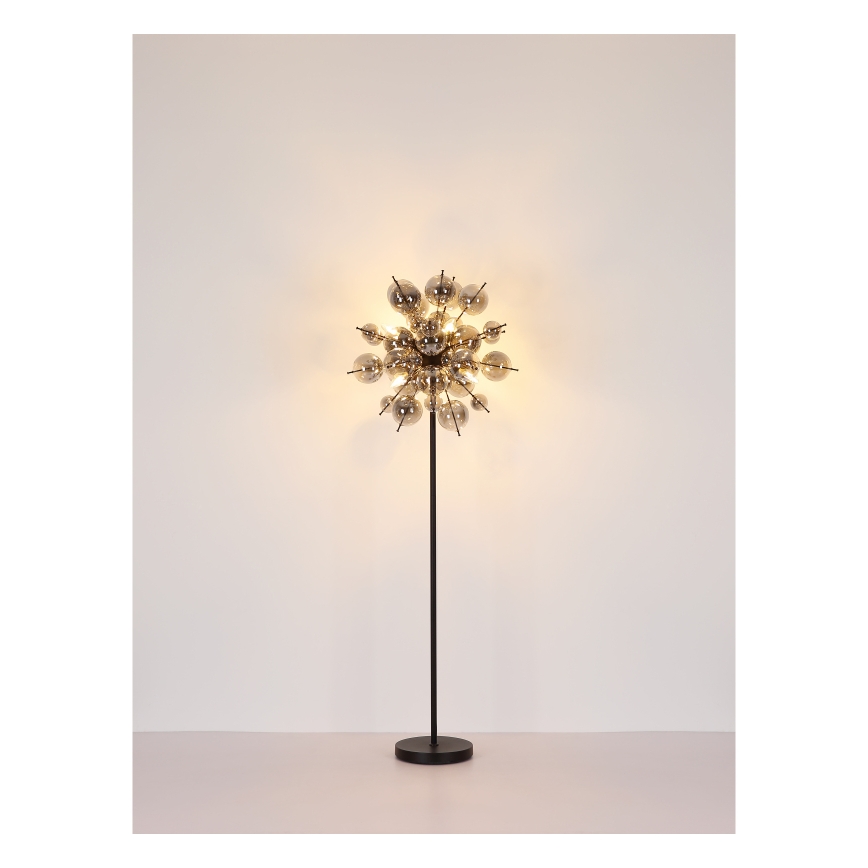 Globo - Lampa podłogowa 6xE14/25W/230V czarny/dymny