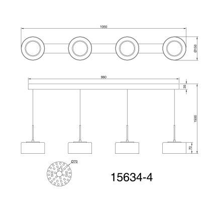 Globo - LED Żyrandol na lince 4xLED/8W/230V