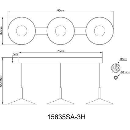 Globo - LED Żyrandol na lince LED/24W/230V 4000K kremowy