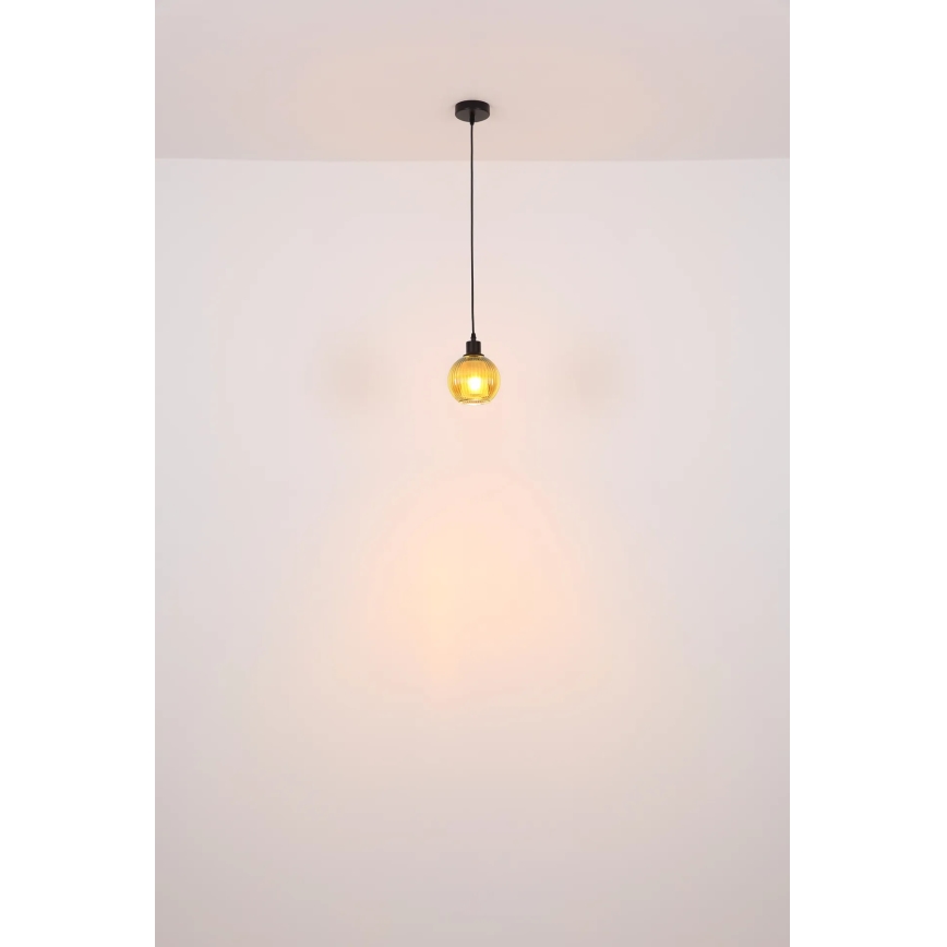 Globo - Żyrandol na lince 1xE27/25W/230V śr. 15 cm miedź