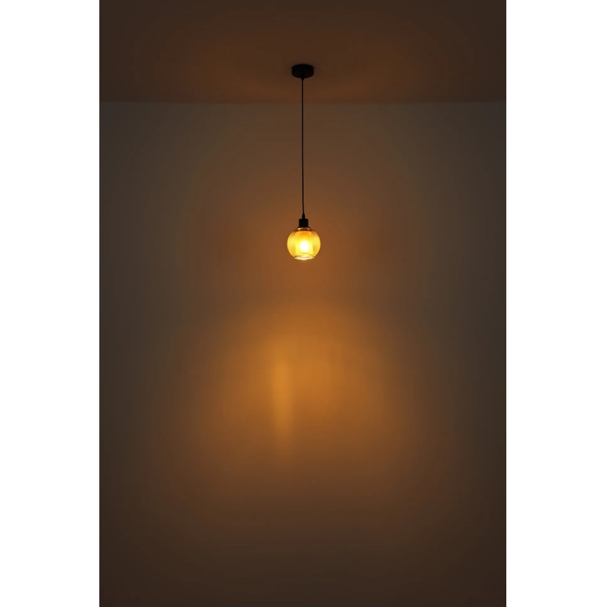 Globo - Żyrandol na lince 1xE27/25W/230V śr. 15 cm zielony