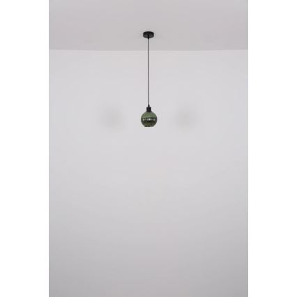 Globo - Żyrandol na lince 1xE27/25W/230V śr. 15 cm zielony