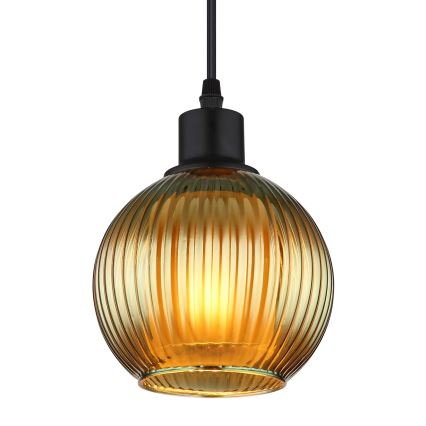 Globo - Żyrandol na lince 1xE27/25W/230V śr. 15 cm zielony