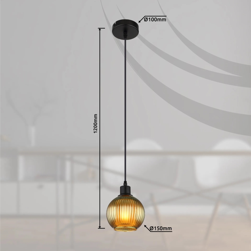 Globo - Żyrandol na lince 1xE27/25W/230V śr. 15 cm zielony