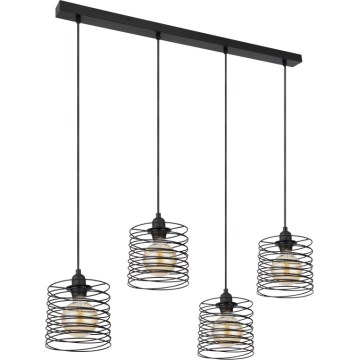 Globo 15640-4H - lampa wisząca TILLY na lince, 4xE27/60W/230V, czarna