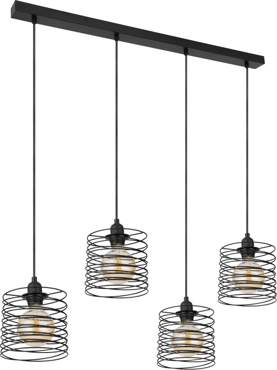 Globo 15640-4H - lampa wisząca TILLY na lince, 4xE27/60W/230V, czarna