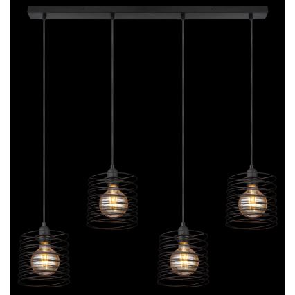 Globo 15640-4H - lampa wisząca TILLY na lince, 4xE27/60W/230V, czarna