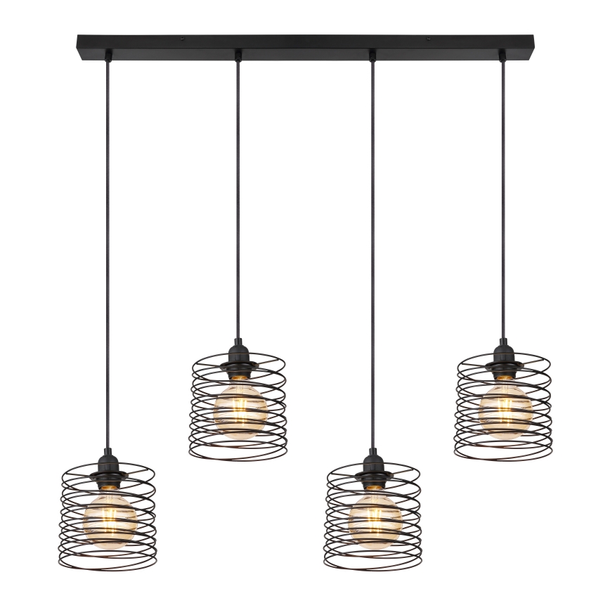Globo 15640-4H - lampa wisząca TILLY na lince, 4xE27/60W/230V, czarna