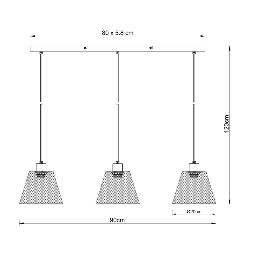 Globo - Żyrandol na lince 3xE27/40W/230V