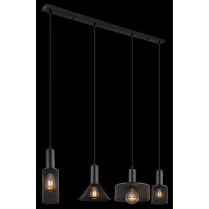 Globo - Żyrandol na lince 4xE27/60W/230V czarne