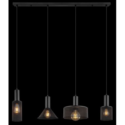 Globo - Żyrandol na lince 4xE27/60W/230V czarne