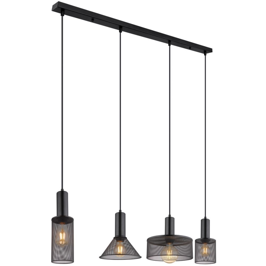 Globo - Żyrandol na lince 4xE27/60W/230V czarne