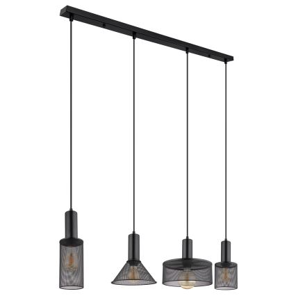 Globo - Żyrandol na lince 4xE27/60W/230V czarne