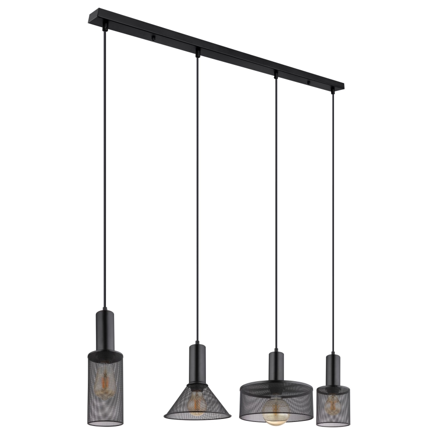 Globo - Żyrandol na lince 4xE27/60W/230V czarne