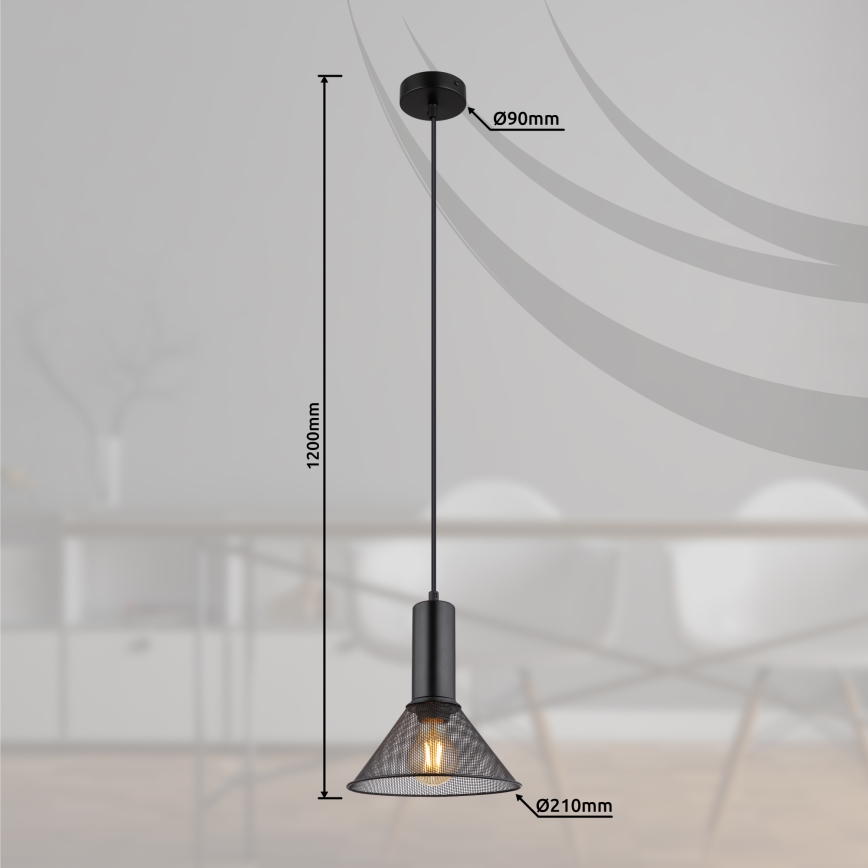Globo - Żyrandol na lince 1xE27/60W/230V czarny