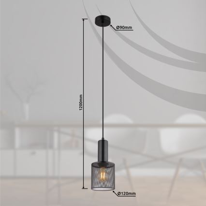 Globo - Żyrandol na lince 1xE27/60W/230V czarne