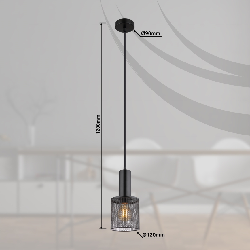 Globo - Żyrandol na lince 1xE27/60W/230V czarne