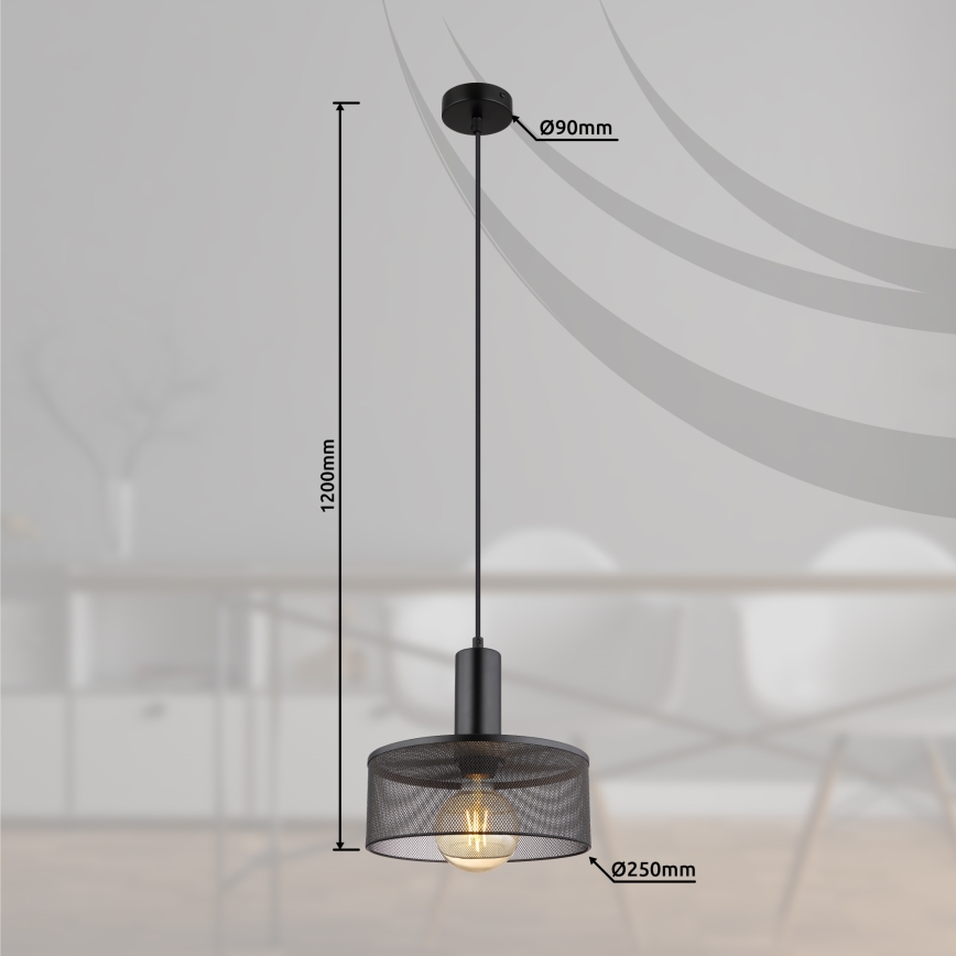Globo - Żyrandol na lince 1xE27/60W/230V czarny