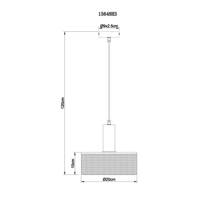 Globo - Żyrandol na lince 1xE27/60W/230V czarny