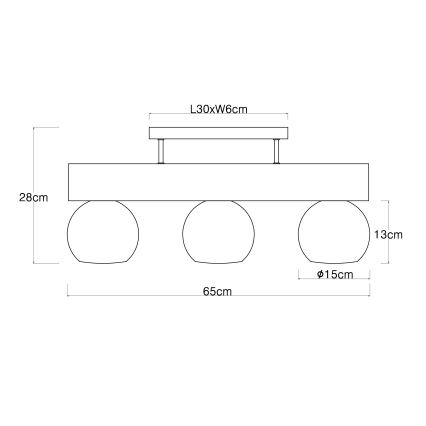 Globo - Żyrandol natynkowy 3xE27/40W/230V