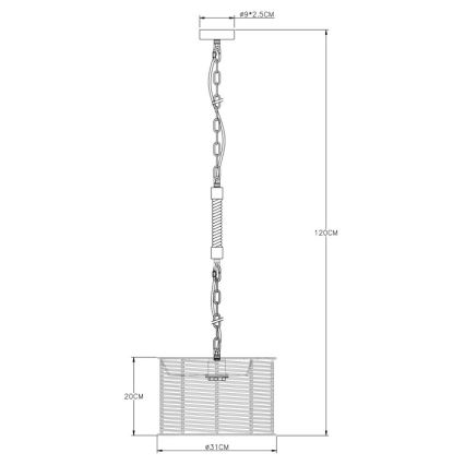 Globo - Żyrandol na łańcuchu 1xE27/60W/230V