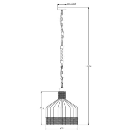 Globo - Żyrandol na łańcuchu 1xE27/60W/230V