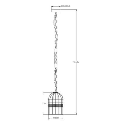 Globo - Żyrandol na łańcuchu 1xE27/60W/230V