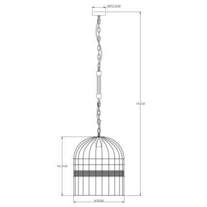 Globo - Żyrandol na łańcuchu 1xE27/60W/230V