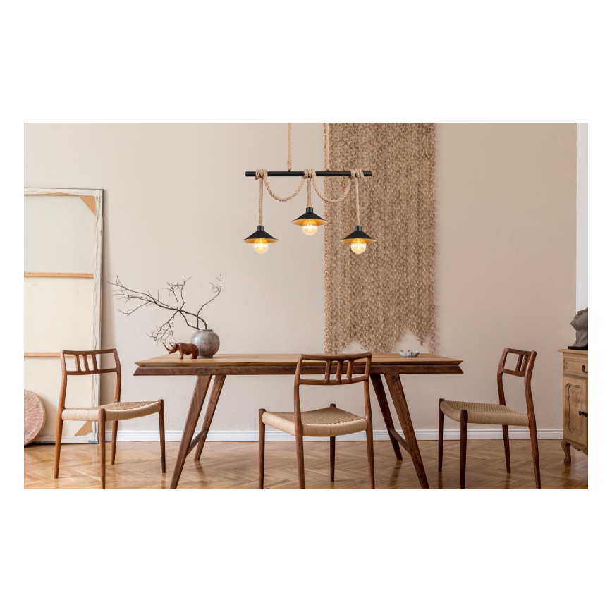 Globo 15690-3H - Żyrandol na lince DIANA 3xE27/60W/230V czarny