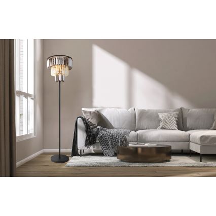 Globo - Lampa podłogowa 3xE27/40W/230V śr. 40 cm czarny