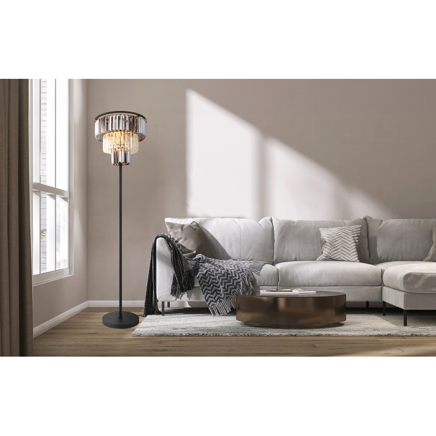 Globo - Lampa podłogowa 3xE27/40W/230V śr. 40 cm czarny