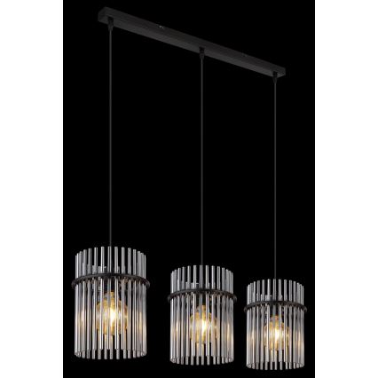 Globo - Żyrandol na lince 3xE27/60W/230V czarne