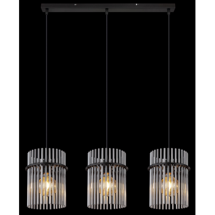Globo - Żyrandol na lince 3xE27/60W/230V czarne