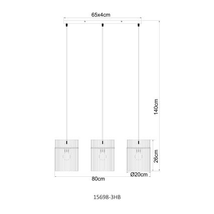 Globo - Żyrandol na lince 3xE27/60W/230V