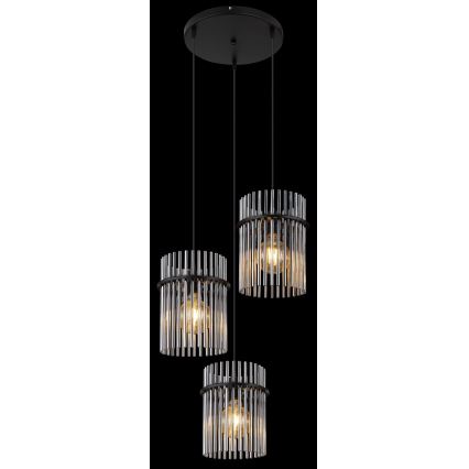 Globo - Żyrandol na lince 3xE27/60W/230V śr. 47 cm czarne