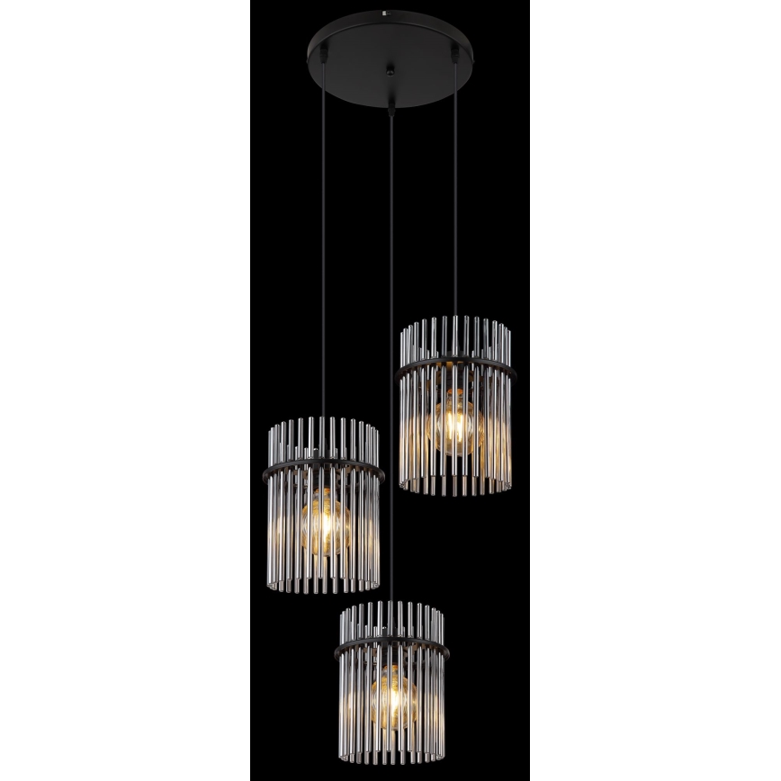 Globo - Żyrandol na lince 3xE27/60W/230V śr. 47 cm czarne