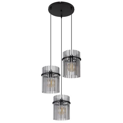 Globo - Żyrandol na lince 3xE27/60W/230V śr. 47 cm czarne